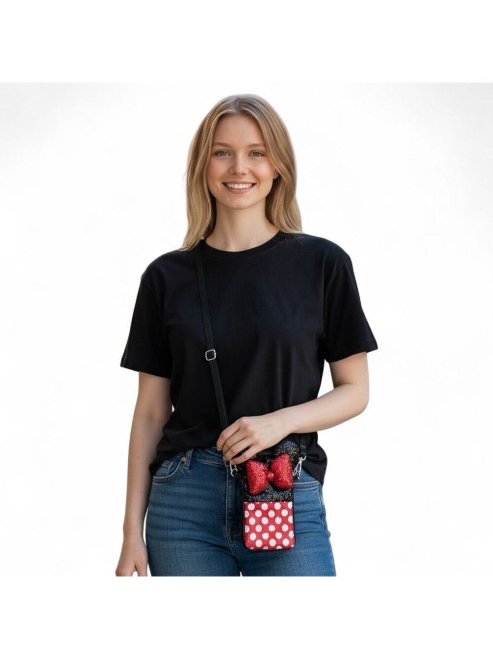 Disney Parks D-Tech Minnie Mouse Sequin Crossbody Phone Case Bag